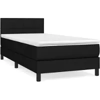 vidaXL Boxspring met matras stof zwart 80x200 cm