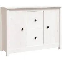 vidaXL Dressoir 100x35x74 cm massief grenenhout wit
