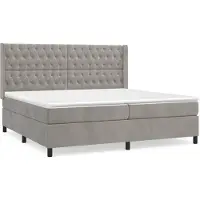 vidaXL Boxspring met matras fluweel lichtgrijs 200x200 cm
