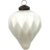 Clayre & Eef Kerstbal Ø 7 cm Wit Glas Kerstdecoratie Wit Kerstdecoratie