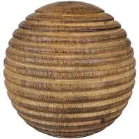 Clayre & Eef Kerstbal Ø 8 cm Bruin Hout Kerstboomversiering Bruin Kerstboomversiering
