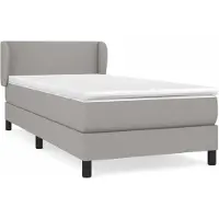 vidaXL Boxspring met matras stof lichtgrijs 100x200 cm