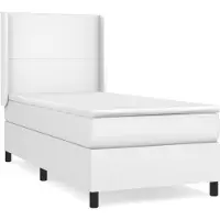 vidaXL Boxspring met matras kunstleer wit 100x200 cm