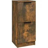 vidaXL Dressoir 30x30x70 cm bewerkt hout gerookt eikenkleurig