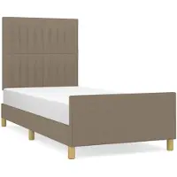 vidaXL Bedframe zonder matras 90x190 cm stof taupe