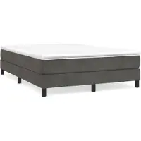 vidaXL Boxspringbedframe, donkergrijs, 140x200 cm, fluweel