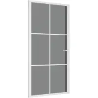 vidaXL Binnendeur 102,5x201,5 cm ESG-glas en aluminium wit