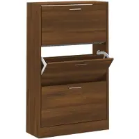 vidaXL Schoenenkast 63x24x103 cm bewerkt hout bruin eikenkleur