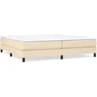 vidaXL Boxspring bed stof crèmekleurig 200x200 cm
