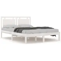 vidaXL Bedframe massief hout wit 120x200 cm