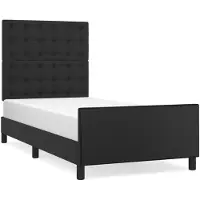 vidaXL Bedframe met hoofdbord kunstleer zwart 90x200 cm