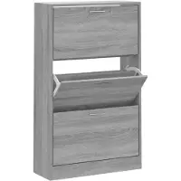 vidaXL Schoenenkast 63x24x103 cm bewerkt hout grijs sonoma