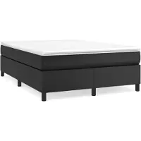 vidaXL Boxspring met matras kunstleer zwart 140x200 cm