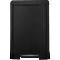 EKO - Neo-Cube recycling pedaalemmer 28+18 liter - Stainless Steel Polypropyleen - zwart - Prullenbak