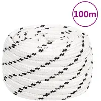 vidaXL Werktouw 16 mm 100 m polyester wit