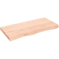 vidaXL Tafelblad 100x50x(2-6) cm onbehandeld massief eikenhout