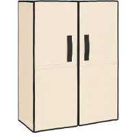 vidaXL Schoenenkast 60x28x90 cm stof crèmekleurig