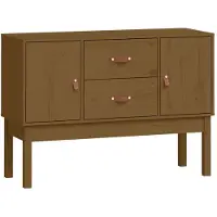 vidaXL Dressoir 110x40x78 cm massief grenenhout honingbruin