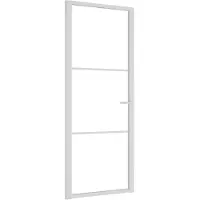 vidaXL Binnendeur 83x201,5 cm ESG-glas en aluminium wit
