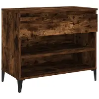 vidaXL Schoenenkast 70x36x60 cm bewerkt hout gerookt eikenkleurig