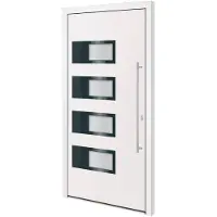 vidaXL Voordeur 100x200 cm aluminium en PVC wit