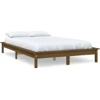 vidaXL Bedframe massief grenenhout honingbruin 140x190 cm