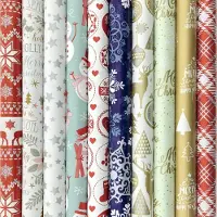 Benza cadeaupapier - Assortiment inpakpapier voor kerst kerstpapier K23 - 2 meter x 70 cm - 10 rollen