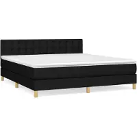 vidaXL Boxspring met matras stof zwart 160x200 cm