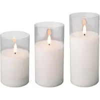 Décoris Glas Bo Led Kaars - 1 Led's - Warm Wit - 17,5cm - Binnen