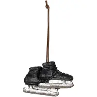 Clayre & Eef Kersthanger Schaatsen 10x4x6 cm Zwart Polyresin Kerstboomversiering Zwart Kerstboomversiering