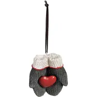 Clayre & Eef Kersthanger Wanten 8x5x9 cm Grijs Polyresin Kerstboomversiering Grijs Kerstboomversiering