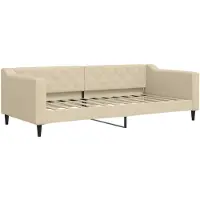 vidaXL Slaapbank 90x200 cm stof crèmekleurig