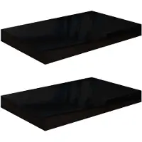 vidaXL Wandschappen zwevend 2 st 40x23,5x3,8 cm MDF hoogglans zwart