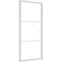 vidaXL Glazen deur 93 x 201,5 cm Aluminium Wit en Transparant
