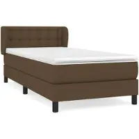vidaXL Boxspring met matras stof donkerbruin 90x190 cm