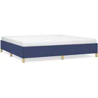 vidaXL Bedframe zonder matras stof blauw 200x200 cm