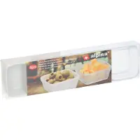 Alpina porseleinen tapas/hapjes schaaltjes vierkant 4-delig - Snack en tapasschalen