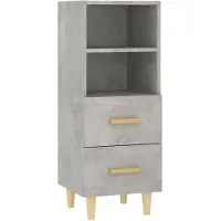vidaXL Dressoir 34,5x34x90 cm bewerkt hout betongrijs