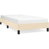 vidaXL Bedframe zonder matras 80x200 cm stof crèmekleurig