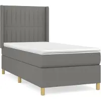vidaXL Boxspringbed met matras, donkergrijs, 90x190 cm, gestoffeerd