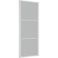 vidaXL Binnendeur 83x201,5 cm matglas en aluminium wit