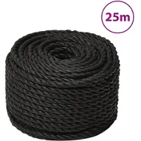 vidaXL Werktouw 14 mm 25 m polypropeen zwart