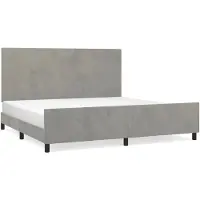 vidaXL Bedframe zonder matras, lichtgrijs, 200x200 cm, fluweel