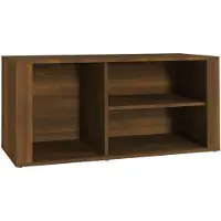 vidaXL - Schoenenkast - 100x35x45 - cm - bewerkt - hout - bruin - eikenkleur