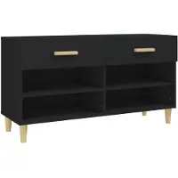 vidaXL Schoenenkast 102x35x55 cm bewerkt hout zwart