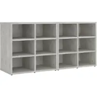 vidaXL Schoenenkasten 2 st 52,5x30x50 cm betongrijs