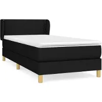 vidaXL Boxspring met matras stof zwart 90x200 cm