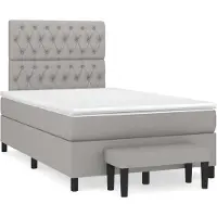 vidaXL Boxspring met matras stof lichtgrijs 120x200 cm