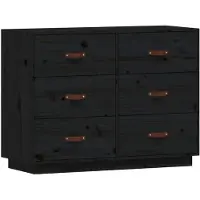vidaXL Dressoir 100x40x75 cm massief grenenhout zwart