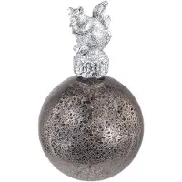 Clayre & Eef Kerstbal Ø 7 cm Zilverkleurig Glas Kunststof Kerstdecoratie Zilverkleurig Kerstdecoratie